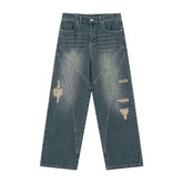 Washed Ripped Vintage Loose Jeans